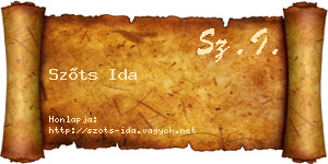 Szőts Ida névjegykártya