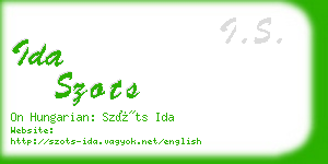 ida szots business card